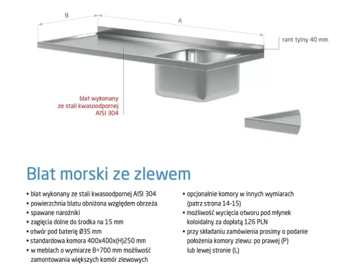 Przejdź do produktu Blat ze zlewem BL-201, 900x600x(H)40mm