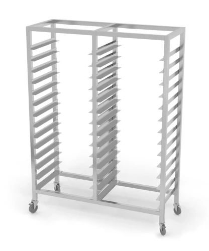 Regał podwójny jezdny na pojemniki GN POL-370-K ze stali nierdzewnej .webp