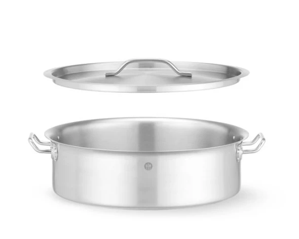 Garnek niski z pokrywką, HENDI, 10,8L, ⌀360x(H)139mm, Okrągły