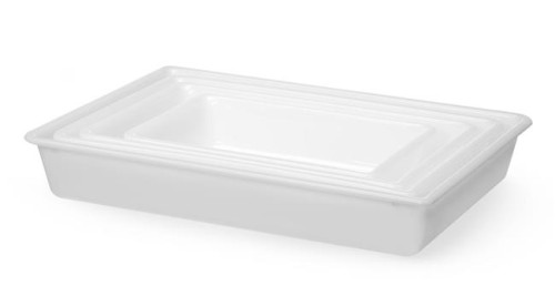 Płaski pojemnik do panierowania, HENDI, 12L, biały, 535x385x(H)85mm, Prostokątny