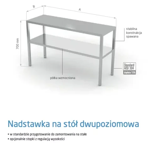 Przejdź do produktu Nadstawka na stół dwupoziomowa POL-502, 600x300x(H)700mm
