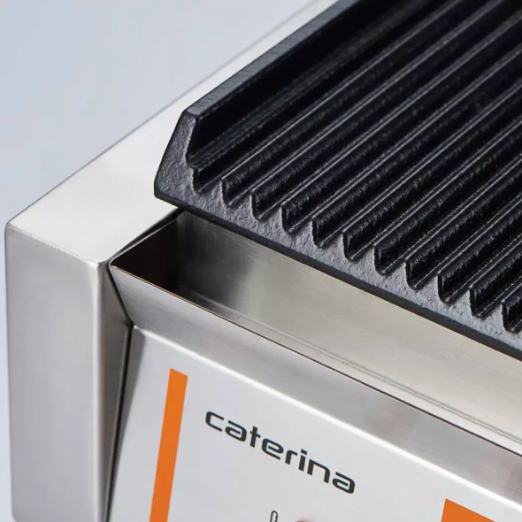 Kontakt grill pojedynczy, ryflowany, Caterina, 230V/1800W
