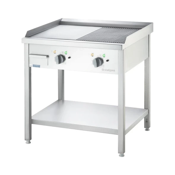 Płyta grillowa elektryczna, wolnostojąca, gładko-ryflowana, 400V/8,1kW