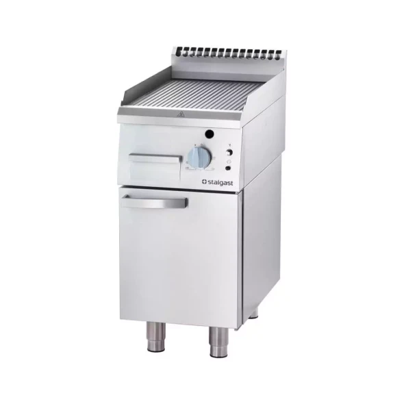 Płyta grillowa nastawna, stalowa, ryflowana, gazowa, 6.5 kW, G20/20