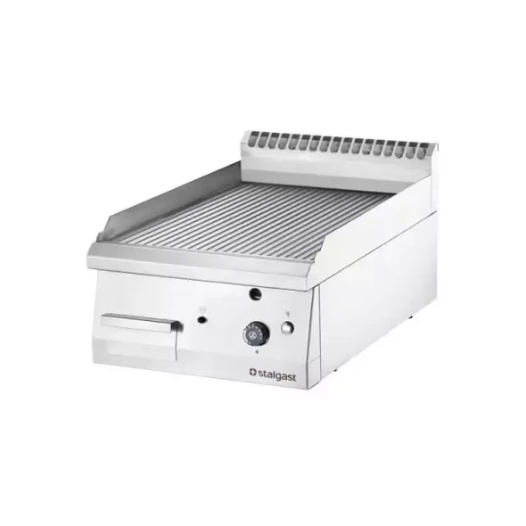 Płyta grillowa nastawna, stalowa, ryflowana, gazowa, 6.5 kW, G20/20