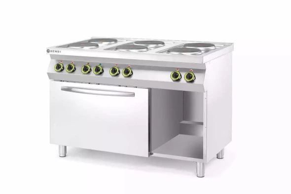 Kuchnia elektryczna 6-płytowa z konwekcyjnym piekarnikiem elektrycznym GN 1/1, HENDI, Kitchen Line
