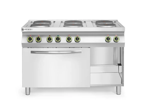 Kuchnia elektryczna 6-płytowa z konwekcyjnym piekarnikiem elektrycznym GN 1/1, HENDI, Kitchen Line