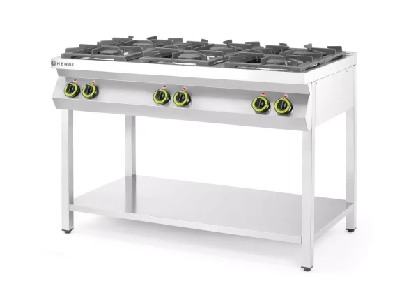 Kuchnia gazowa 6-palnikowa na podstawie otwartej, HENDI, Kitchen Line, 28,5kW