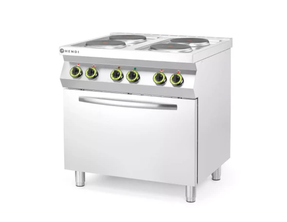 Kuchnia elektryczna 4-płytowa z konwekcyjnym piekarnikiem elektrycznym GN 1/1, HENDI, Kitchen Line