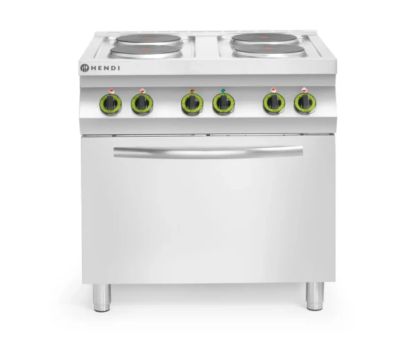 Kuchnia elektryczna 4-płytowa z konwekcyjnym piekarnikiem elektrycznym GN 1/1, HENDI, Kitchen Line