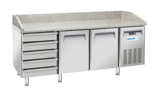 Stół Chłodniczy do Pizzy Arktic 2-drzwi, 5 szuflad Granit