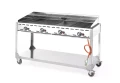 Grill Green Fire 4-palnikowy, HENDI, Profi Line, podstawa z półką na kółkach, szary, 22kW