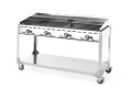 Grill Green Fire 4-palnikowy, HENDI, Profi Line, podstawa z półką na kółkach, szary, 22kW