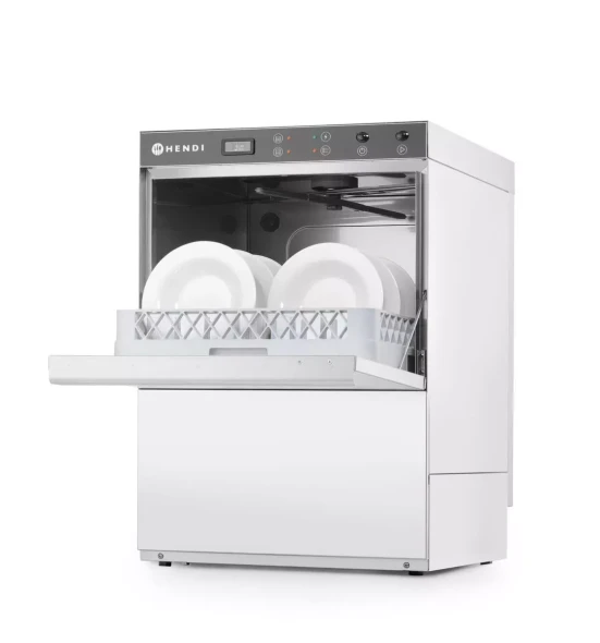 Zmywarka do naczyń 50x50 – sterowana elektromechanicznie, HENDI, z dozownikiem detergentu i pompą spustową