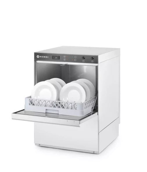 Zmywarka do naczyń 50x50 – sterowana elektromechanicznie, HENDI, z dozownikiem detergentu i pompą spustową