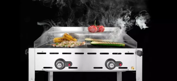 Grill Green Fire 2-palnikowy, HENDI, Profi Line, 2 ruszty ze stali nierdzewnej GN 1/1, 11,6kW