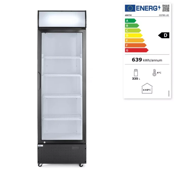 Lodówka barowa z podświetlanym panelem, 1-drzwiowa, Arktic, 254L