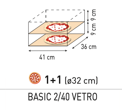 Piec do pizzy Basic 2/40 Vetro, Prismafood