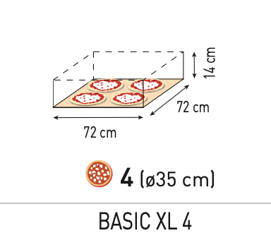 Piece do pizzy 4xø35 cm, Basic XL 4, Prismafood