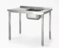 Stół ze zlewem - skręcany, HENDI, Kitchen Line, zlew po prawej stronie, 800x600x(H)850mm