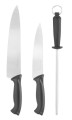 Zestaw noży z ostrzałką, HENDI, czarny, (L)380mm