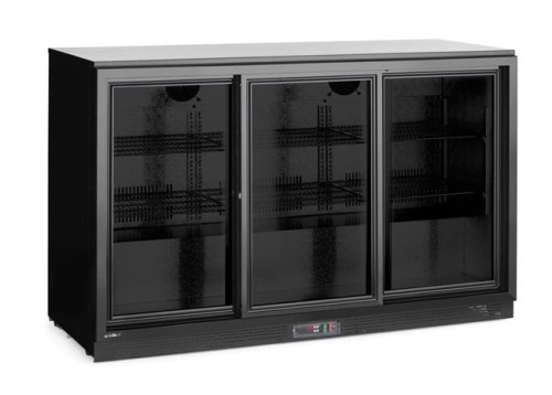 Lodówka barowa z potrójnymi drzwiami suwanymi, Arktic, 254L, czarny, 230V/160W, 520x1350x(H)870mm