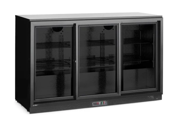 Lodówka barowa z potrójnymi drzwiami suwanymi, Arktic, 254L, czarny, 230V/160W, 520x1350x(H)870mm