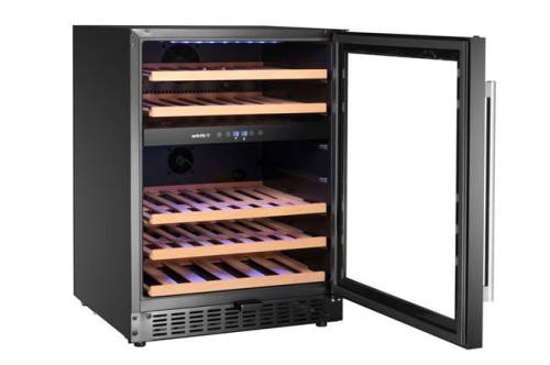 Przejdź do produktu Lodówka do wina, 2-strefowa, 46 butelki, Arktic, czarny, 570x595x(H)820mm