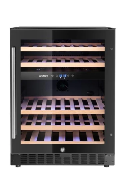 Lodówka do wina, 2-strefowa, 46 butelki, Arktic, czarny, 570x595x(H)820mm