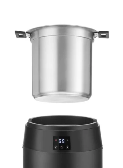 Kociołek do zupy Waterless, 10l, HENDI, 10L, czarny, 230V/450W, ⌀330x(H)398mm