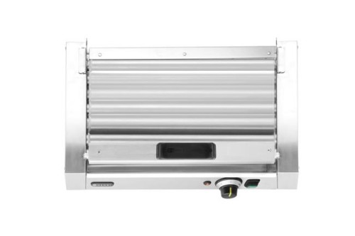 Podgrzewacz rolkowy do parówek jednostrefowy, z energooszczędną pokrywą, HENDI, 7 rolek, 230V/620W, 566x375x(H)259mm