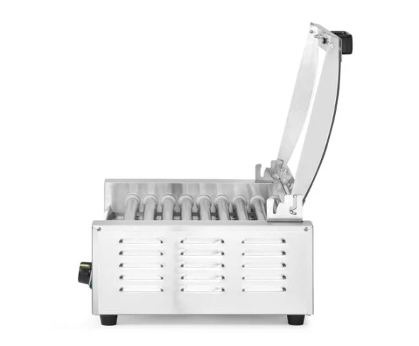 Podgrzewacz rolkowy do parówek jednostrefowy, z energooszczędną pokrywą, HENDI, 9 rolek, 230V/790W, 566x450x(H)259mm