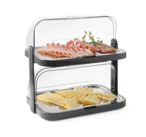 Przejdź do produktu Witrynka chłodząca roll-top, podwójna, HENDI, ciemno szary, 440x320x(H)440mm, Prostokątny
