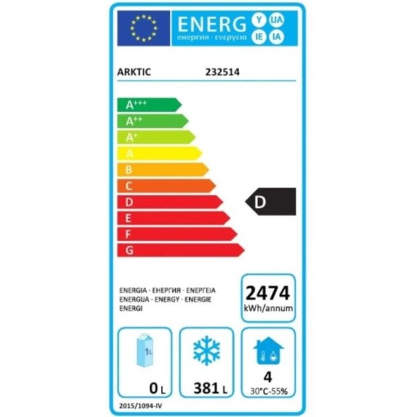 Szafa mroźnicza 1 drzwiowa, Arktic, Kitchen Line, GN 2/1, 580L
