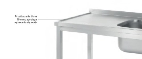Przejdź do produktu Stół ze zlewem i półką – skręcany, HENDI, Profi Line, komora - po lewej, 1000x700x(H)850mm