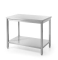 Stół centralny z półką – skręcany, głębokość 600 mm, HENDI, Profi Line, 1000x600x(H)850mm