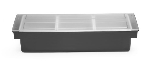 Przejdź do produktu Pojemnik barmański na dodatki do drinków - 3 wkłady, BarUp, czarny, 480x150x(H)100mm