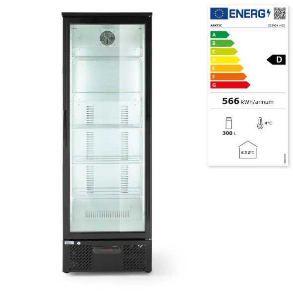 Lodówka barowa 1-drzwiowa, Arktic, 300L, czarny