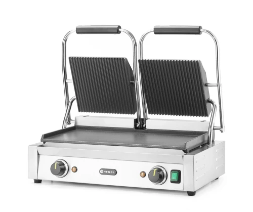 Grill kontaktowy podwójny, HENDI, góra ryflowana , dół gładki, 230V/3600W
