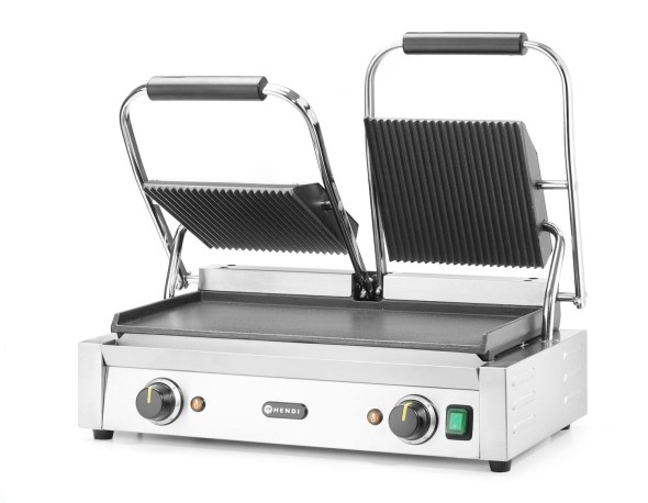 Grill kontaktowy podwójny, HENDI, góra ryflowana , dół gładki, 230V/3600W