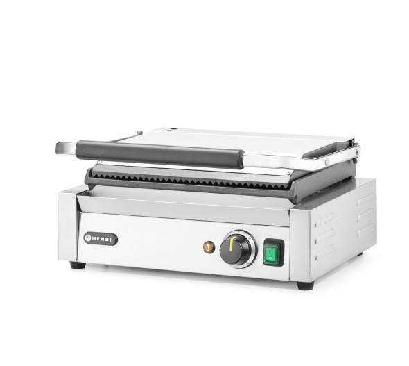 Grill kontaktowy Panini, HENDI, góra ryflowana, dół gładki, 230V/2200W