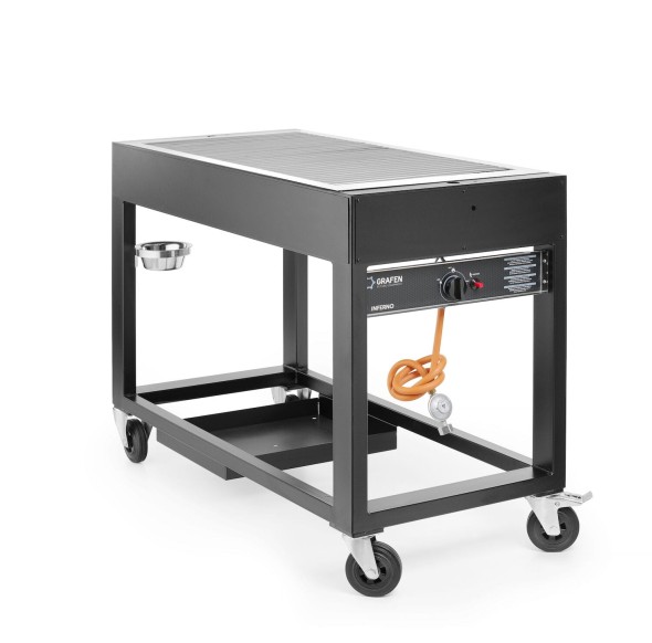 Grill gazowy Tampa, HENDI, czarny, 10kW
