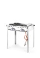Grill Green Fire 2-palnikowy, HENDI, Profi Line, Emaliowana patelnia żeliwna i ruszt GN 1/1, 11,6kW