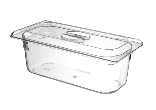 Przejdź do produktu Kuweta do lodów z poliwęglanu, HENDI, 5L, transparentny, 360x165x(H)120mm