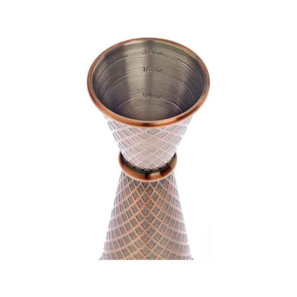 Miarka barmańska w stylu japońskim Diamond Lettice, antyczna miedź, BarFly, 30/60ml