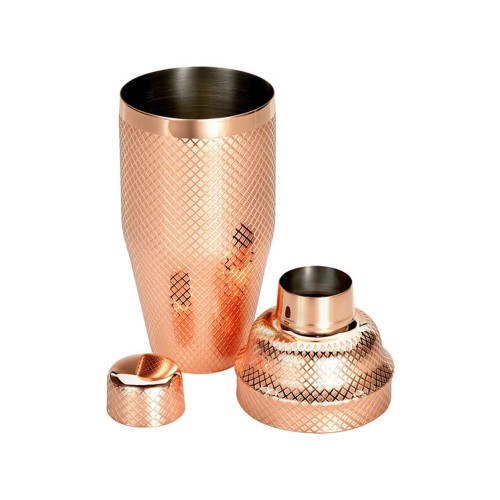 Przejdź do produktu Shaker barmański 3-częściowy w stylu japońskim Diamond Lettice, miedź, BarFly 700ml