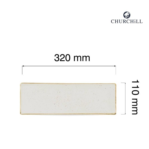 Przejdź do produktu Taca porcelanowa Stonecast Barley White, 320x110mm