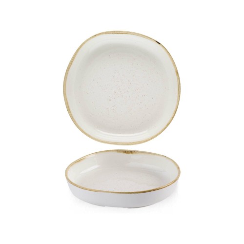 Talerz organiczny z wysokim rantem Stonecast Barley White, 230mm