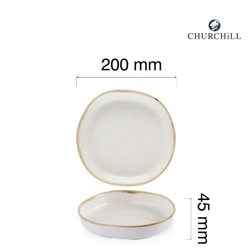 Przejdź do produktu Talerz organiczny z wysokim rantem Stonecast Barley White, 200mm