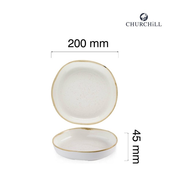 Talerz organiczny z wysokim rantem Stonecast Barley White, 200mm